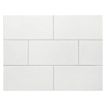 Vermeere 3" x 6" ceramic subway tile in Bleach White with a Grey Vein Crackle finish.