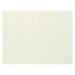 Vermeere 3" x 6" ceramic subway tile in Alabaster with a gloss finish.