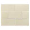 Vermeere 3" x 6" ceramic subway tile in Linen with a crackle finish.