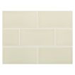 Vermeere 3" x 6" ceramic subway tile in Light Taupe with a gloss finish.