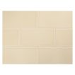 Vermeere 3" x 6" ceramic subway tile in Mushroom with a gloss finish.