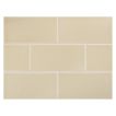 Vermeere 3" x 6" ceramic subway tile in Oatmeal with a gloss finish.