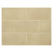 Vermeere 3" x 6" ceramic subway tile in Dark Taupe with a gloss finish.