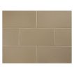 Vermeere 3" x 6" ceramic subway tile in Tundra with a gloss finish.