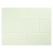 Vermeere 3" x 6" ceramic subway tile in Seafoam with a gloss finish.