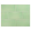 Vermeere 3" x 6" ceramic subway tile in Apple Green with a gloss finish.