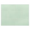 Vermeere 3" x 6" ceramic subway tile in Green Shale with a gloss finish.