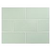 Vermeere 3" x 6" ceramic subway tile in Sage Green with a crackle finish.