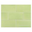 Vermeere 3" x 6" ceramic subway tile in Victorian Green with a gloss finish.