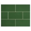 Vermeere 3" x 6" ceramic subway tile in Holly Green with a gloss finish.