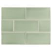 Vermeere 3" x 6" ceramic subway tile in Pine Mist with a gloss finish.
