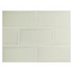 Vermeere 3" x 6" ceramic subway tile in Pebble Green with a crackle finish.