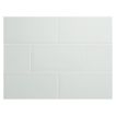 Vermeere 3" x 6" ceramic subway tile in Ming Blue with a gloss finish.
