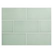 Vermeere 3" x 6" ceramic subway tile in Mediterranean Blue with a crackle finish.