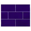 Vermeere 3" x 6" ceramic subway tile in Dark Royal Blue with a gloss finish.