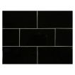 Vermeere 3" x 6" ceramic subway tile in Black with a gloss finish.