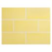 Vermeere 3" x 6" ceramic subway tile in Yellow with a crackle finish.