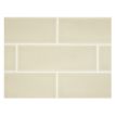 3" x 9" ceramic tile in Sandar color with Deep Glaze crackle finish.