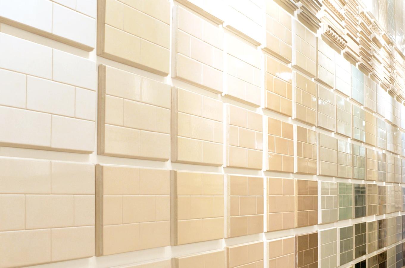 The Vermeere Ceramic Displays at the Complete Tile Collection NYC Showroom, located on 42 West 15th Street.