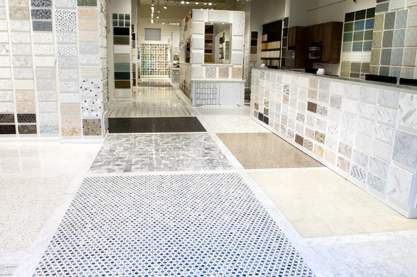 A view of the Complete Tile Collection New Jersey Showroom from the main entrance.