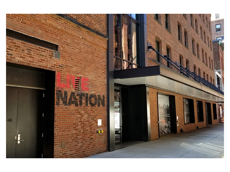 The Marquee of the Live Nation Building in NYC features the 6